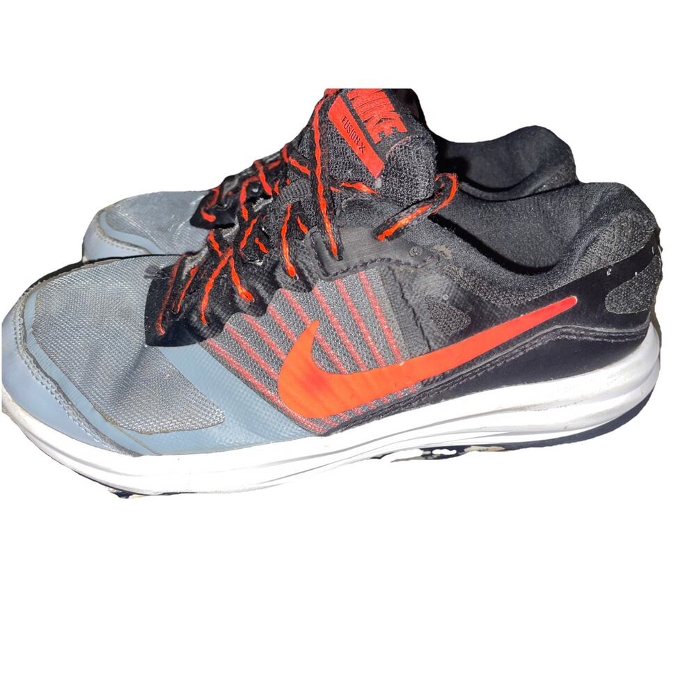 Nike Fusion X Running Sneakers Boys Youth Sz 1.5 Orange And Grey